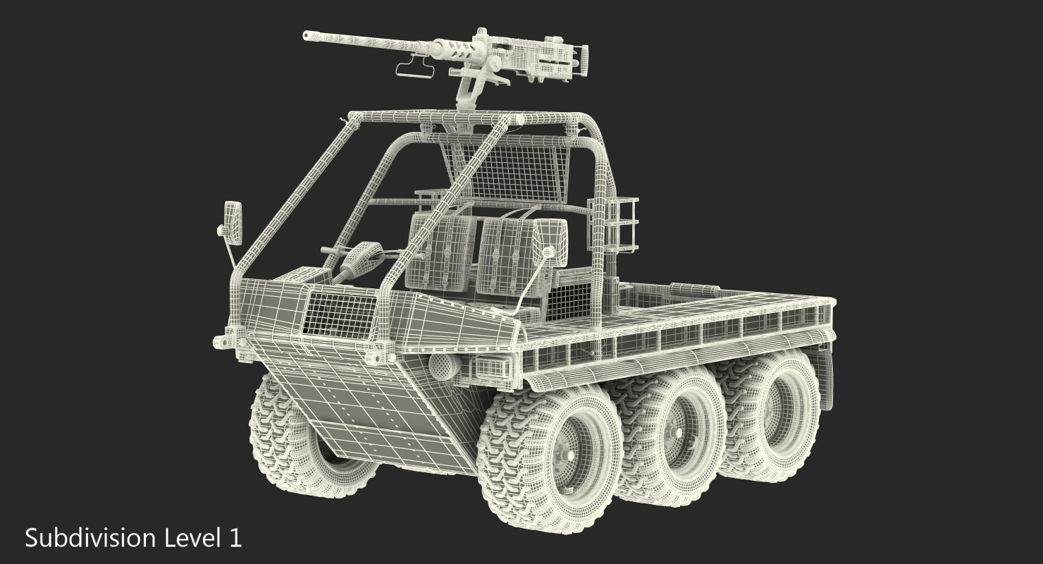 3D model Army ATMP 6x6 with Machine Gun