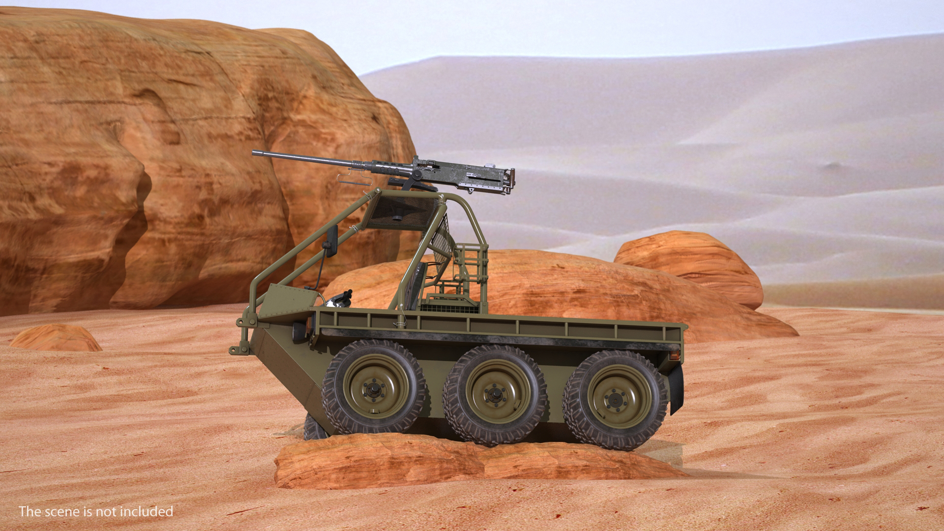 3D model Army ATMP 6x6 with Machine Gun