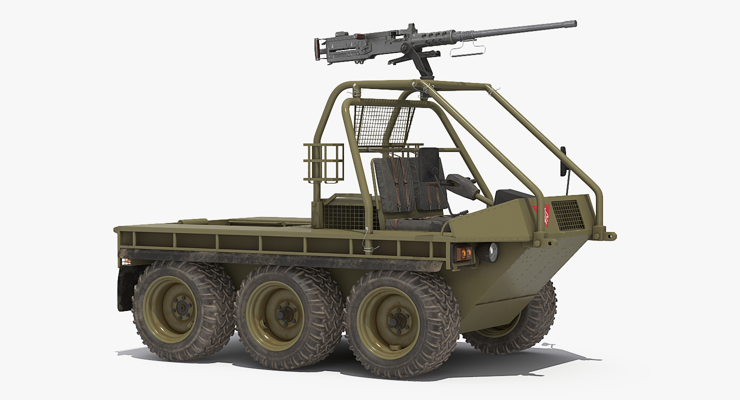 3D model Army ATMP 6x6 with Machine Gun