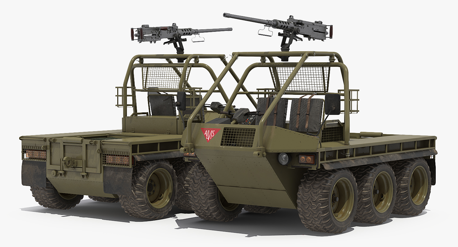 3D model Army ATMP 6x6 with Machine Gun