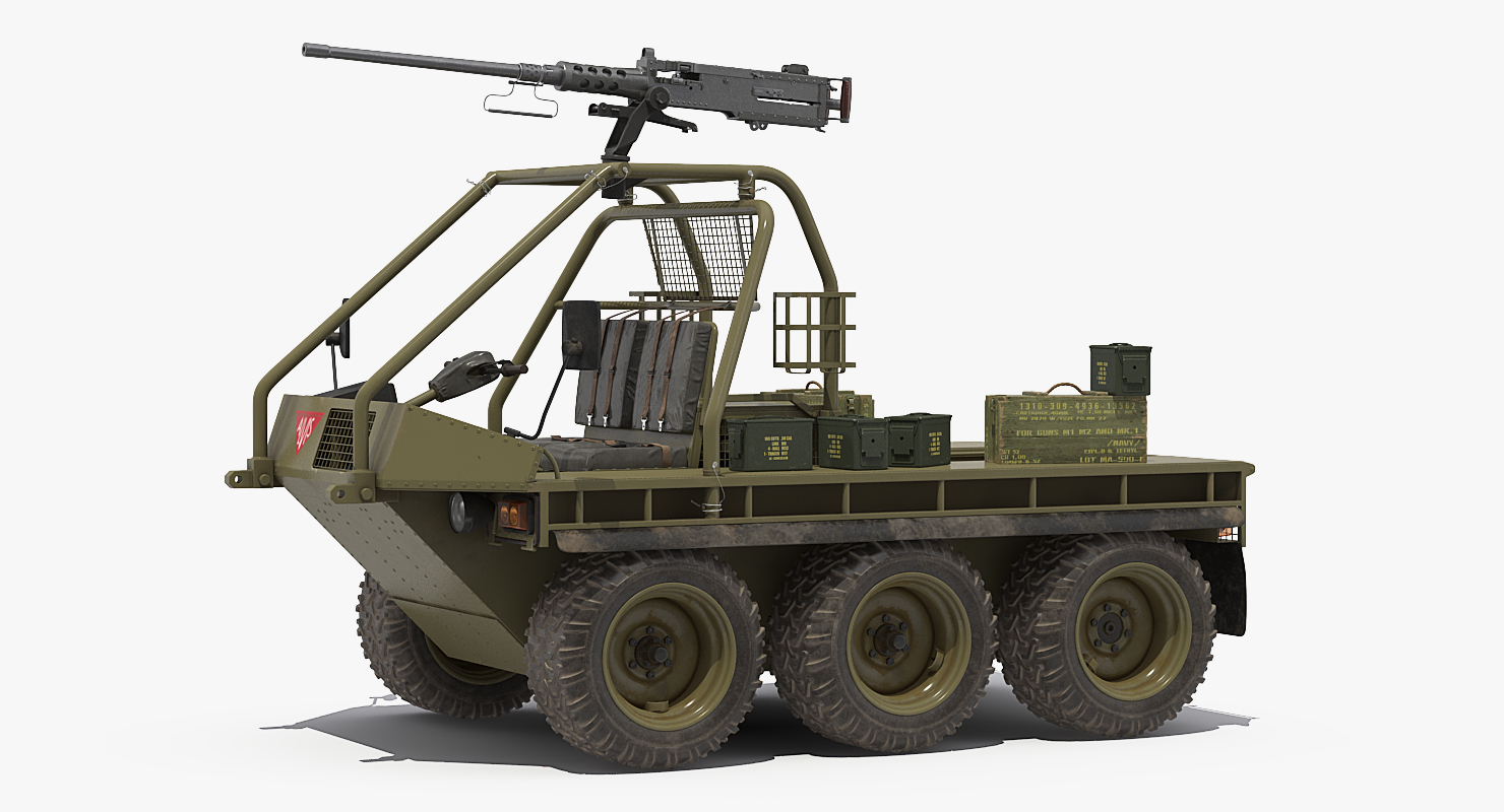 3D model Army ATMP 6x6 with Machine Gun