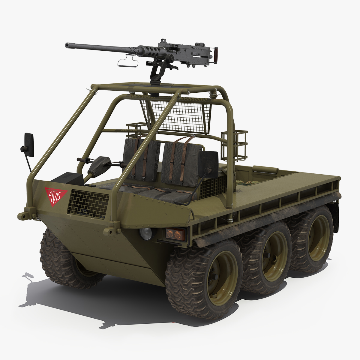 Army ATMP 6x6 with Machine Gun 3D Model