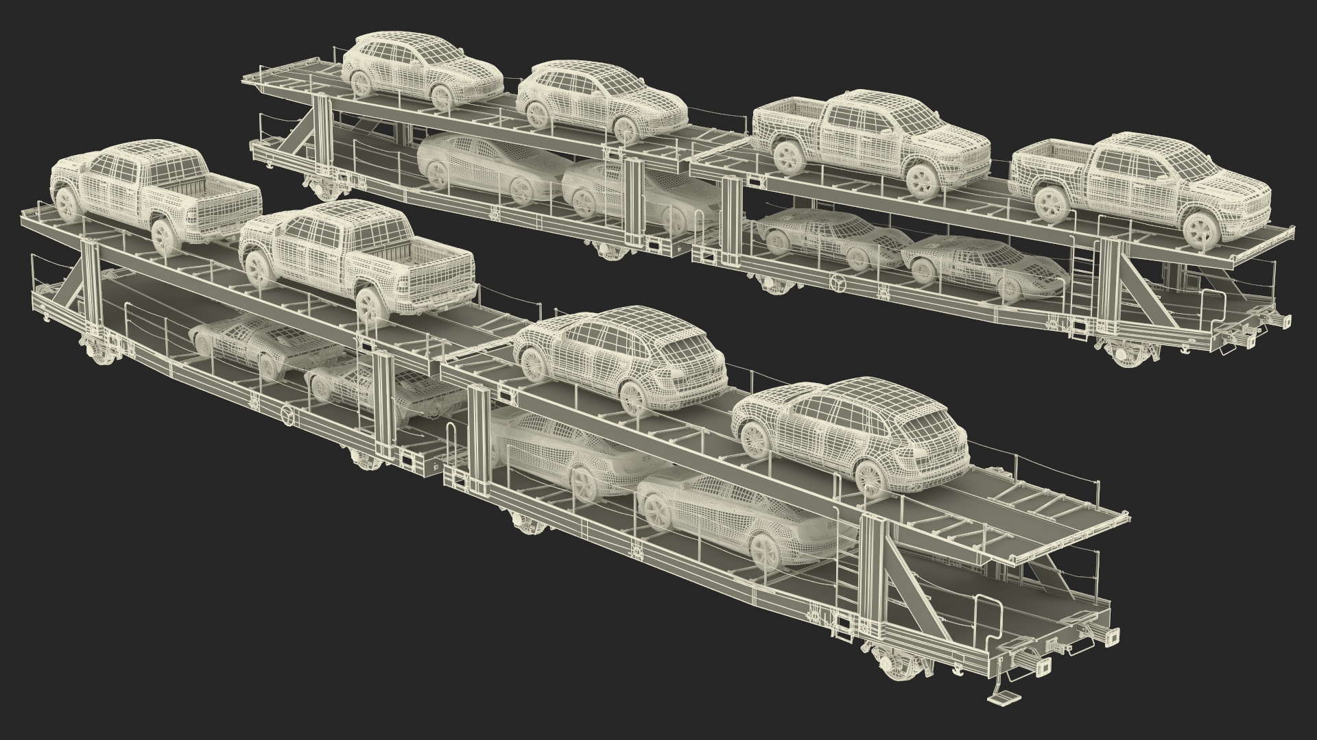 Car Transporter Loaded 3D