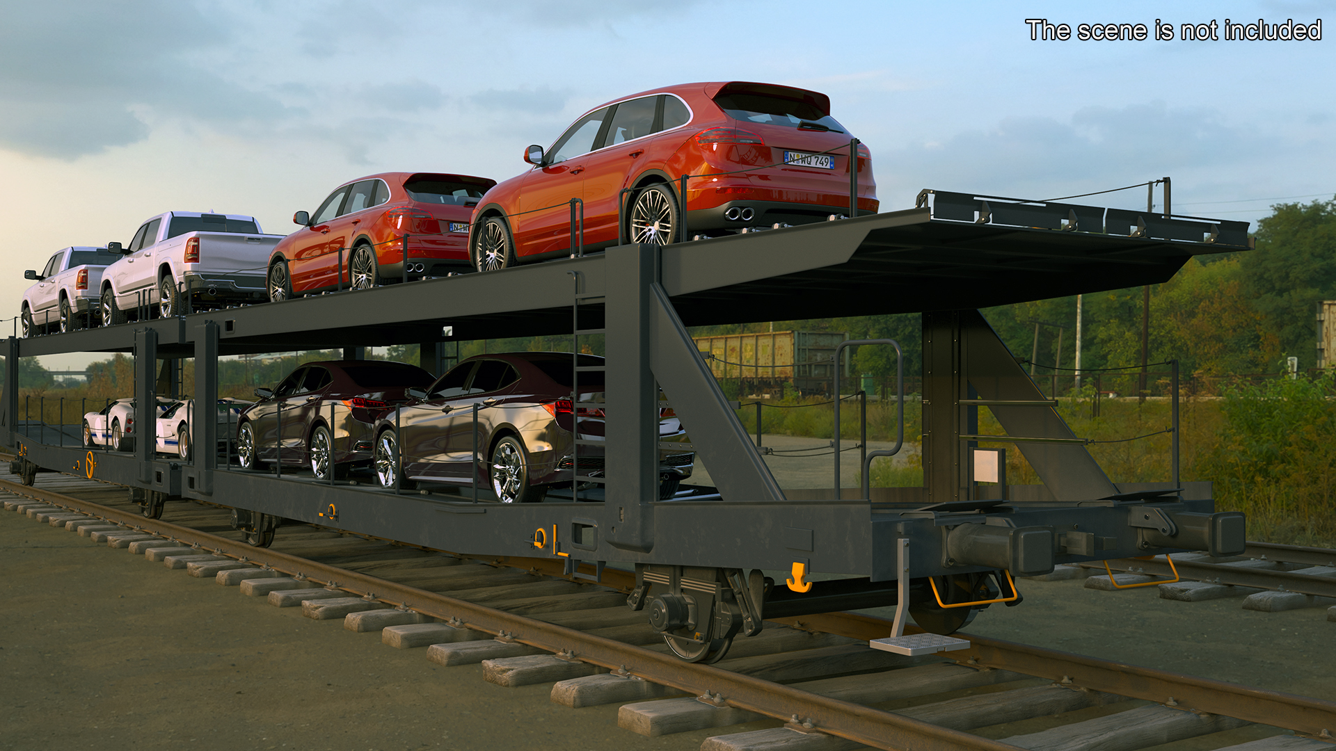 Car Transporter Loaded 3D