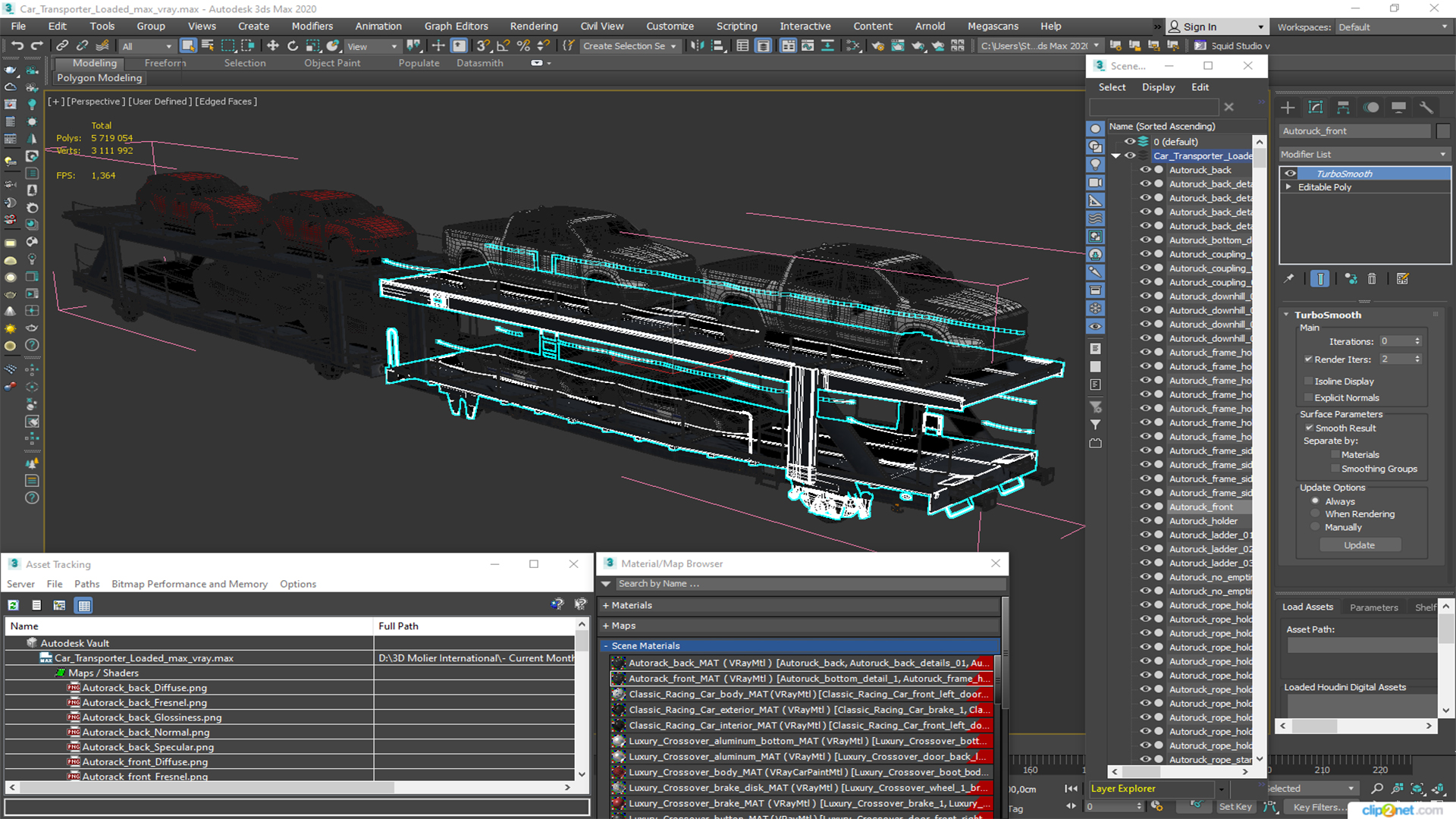Car Transporter Loaded 3D