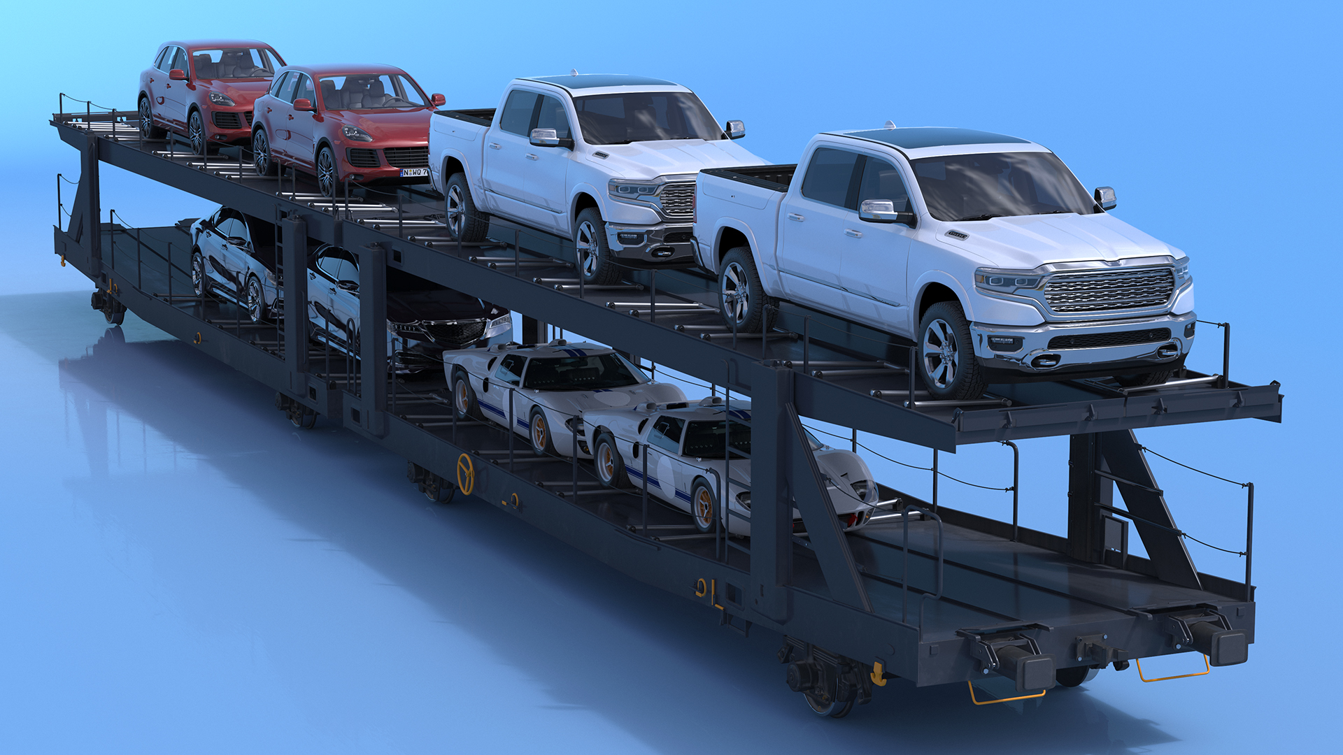Car Transporter Loaded 3D