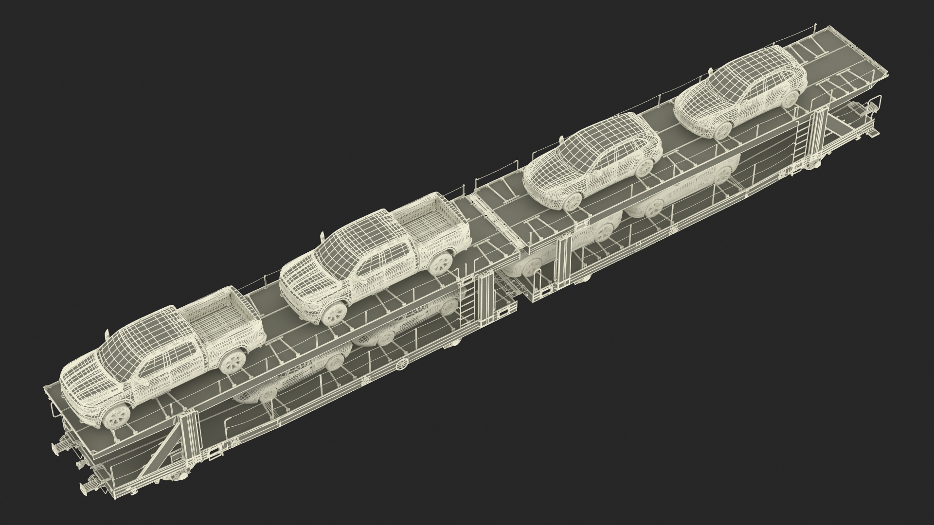 Car Transporter Loaded 3D