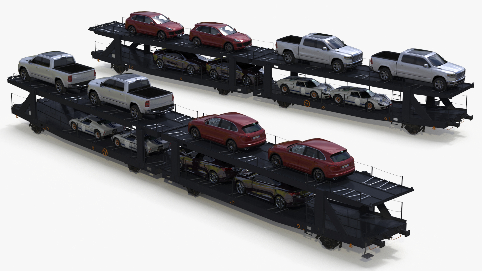 Car Transporter Loaded 3D