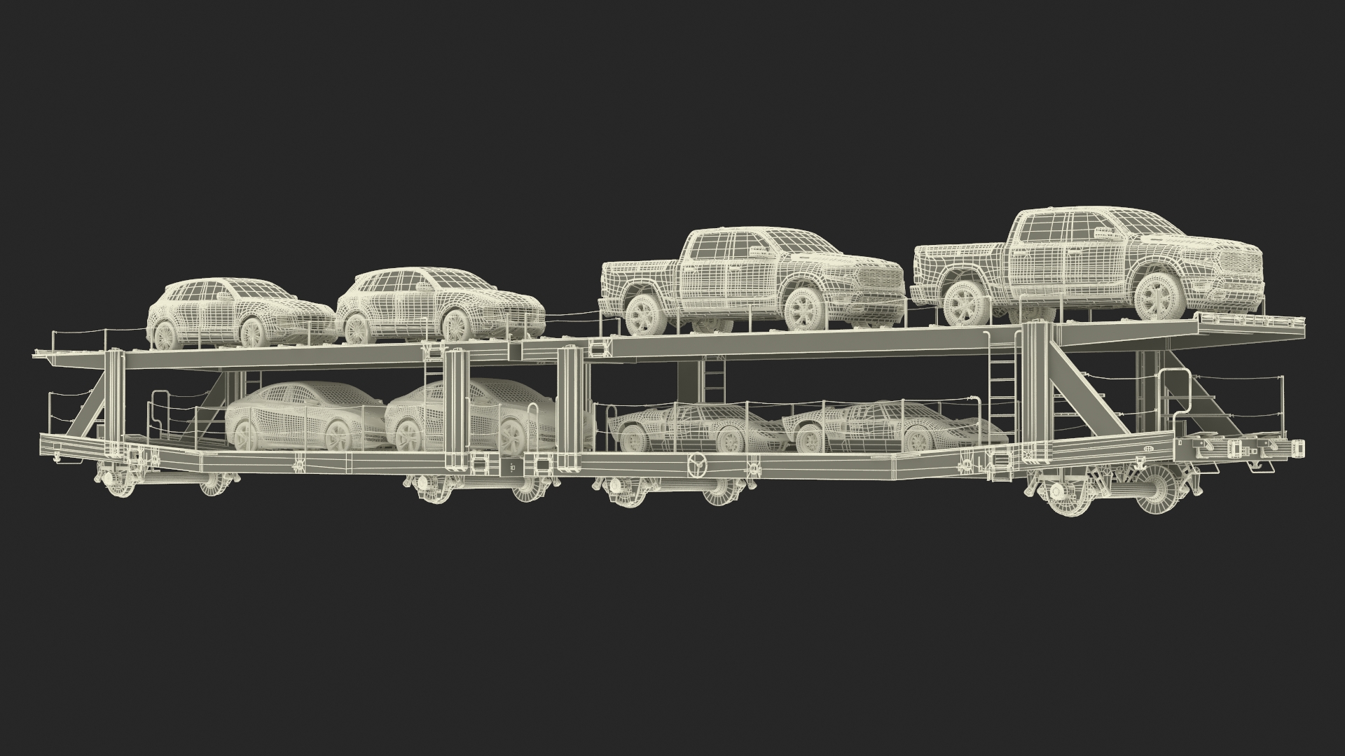 Car Transporter Loaded 3D