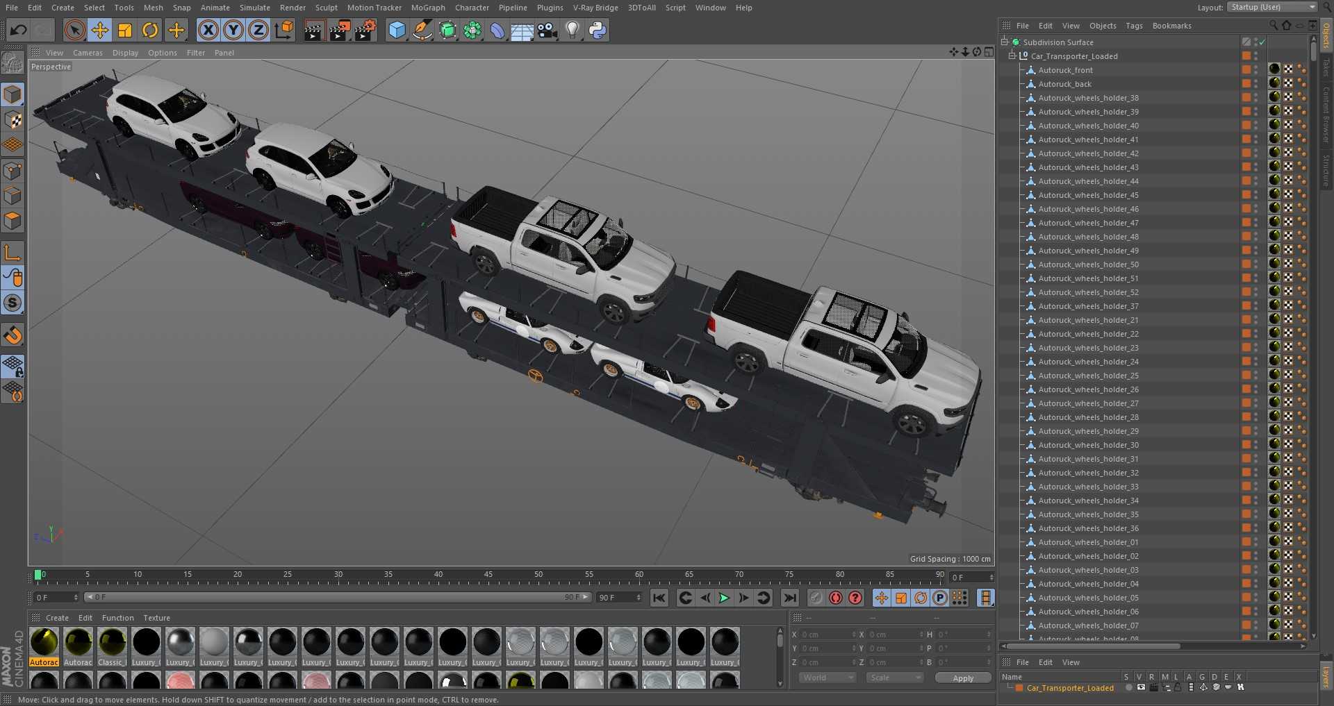 Car Transporter Loaded 3D