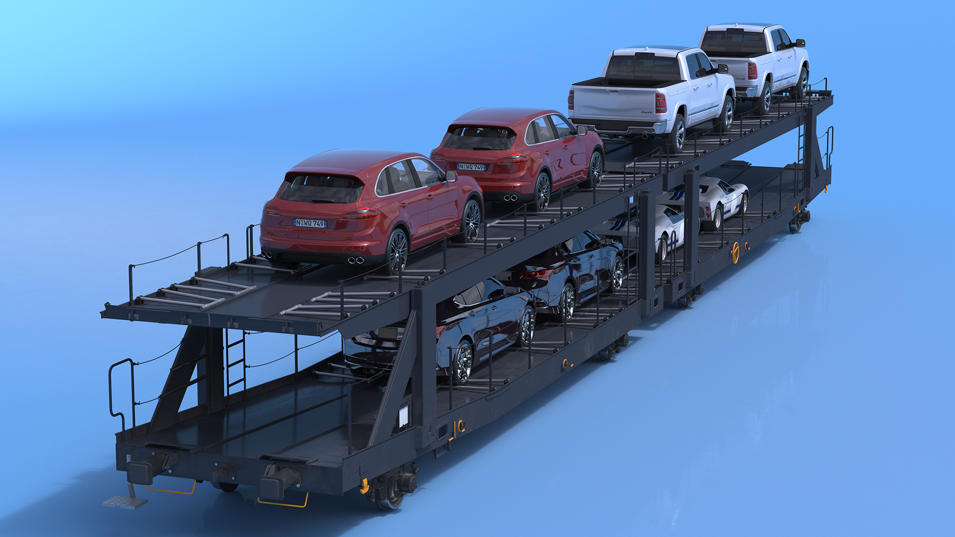 Car Transporter Loaded 3D