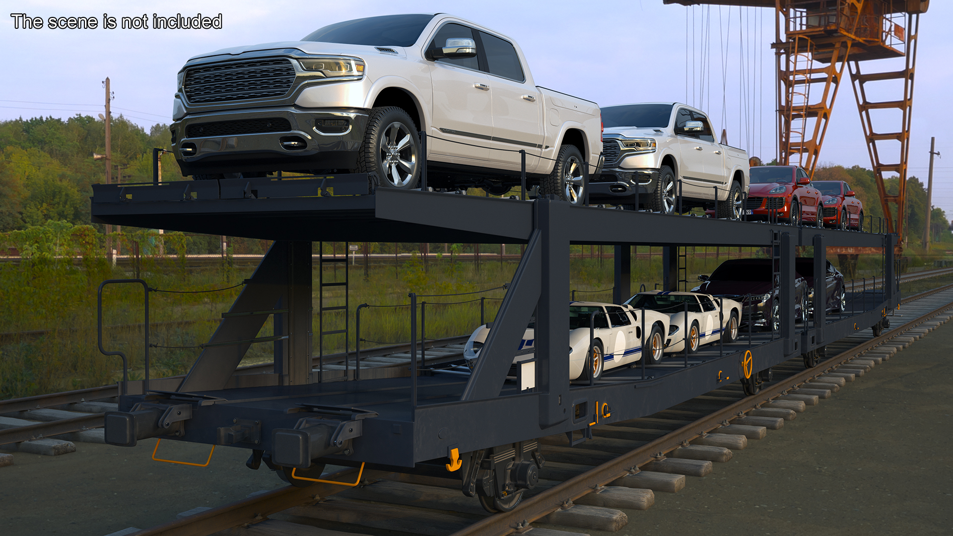 Car Transporter Loaded 3D