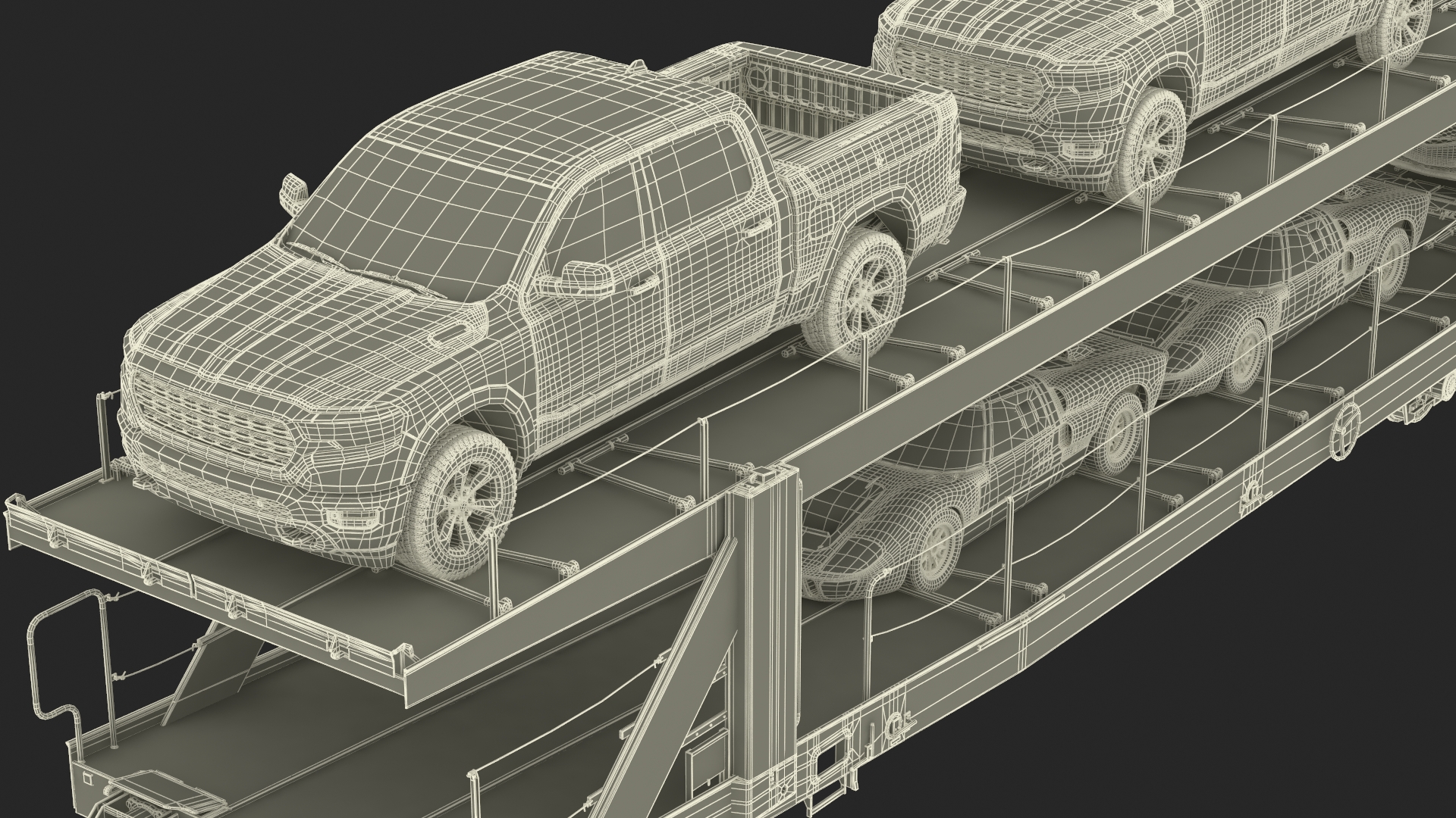 Car Transporter Loaded 3D