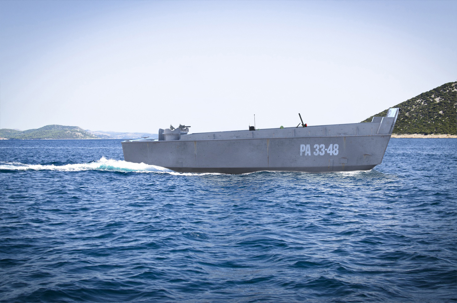 3D LCVP Boat with Jeep Willys Rigged model