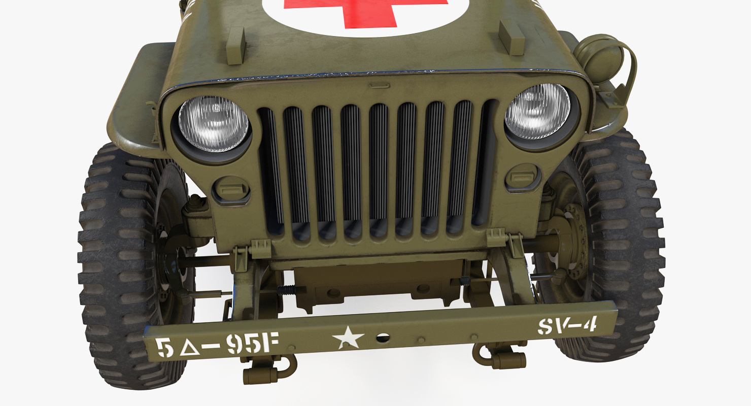 3D LCVP Boat with Jeep Willys Rigged model