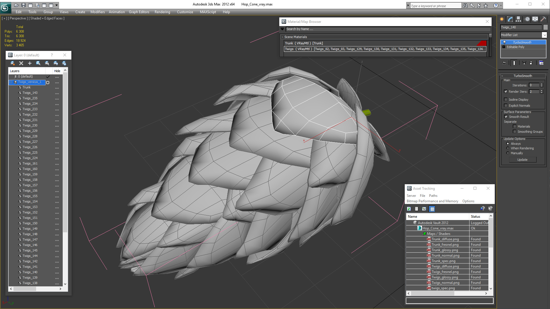 3D model Hop Cone