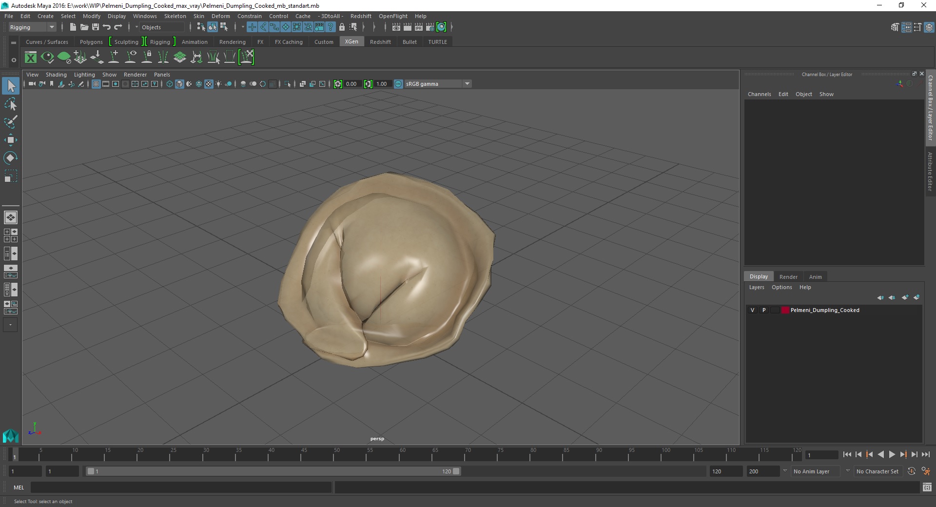 3D Pelmeni Dumpling Cooked model