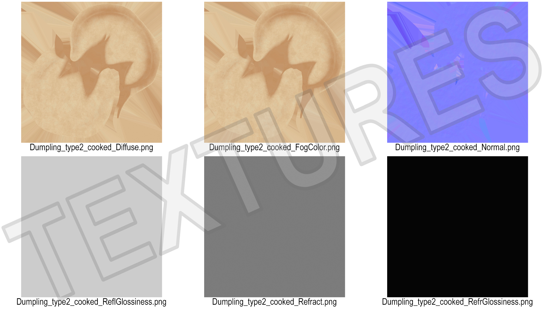 3D Pelmeni Dumpling Cooked model