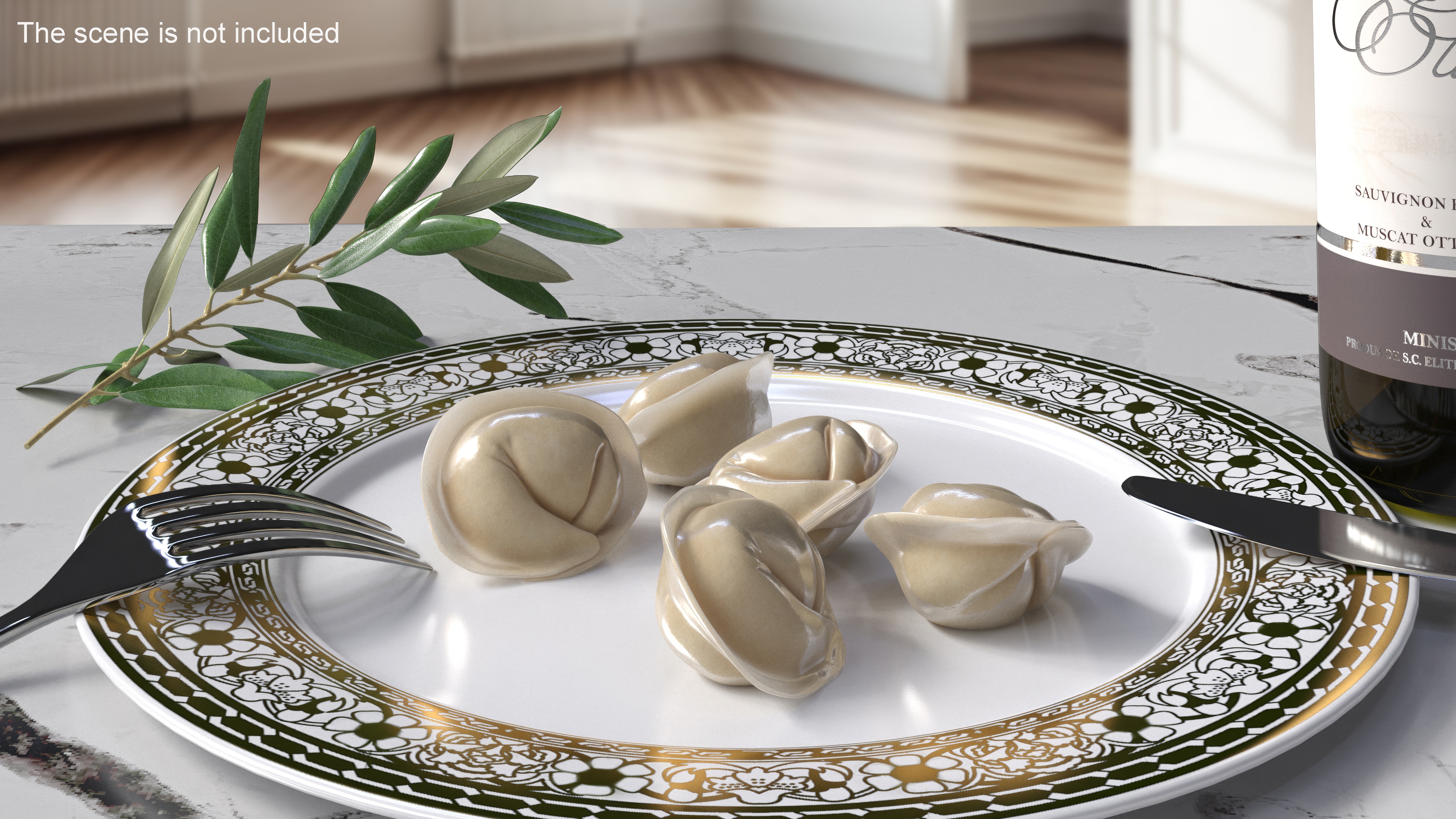 3D Pelmeni Dumpling Cooked model