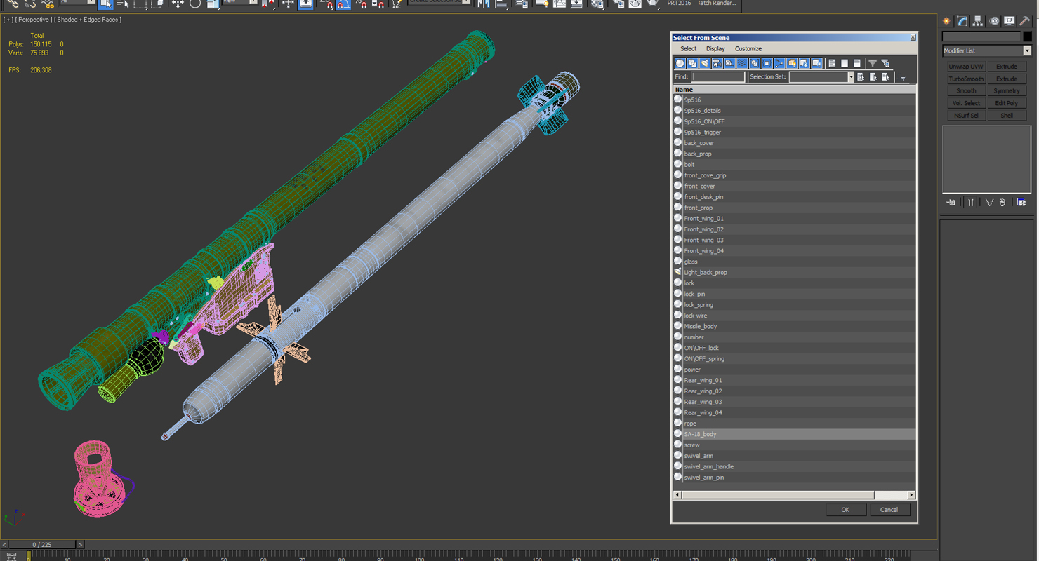 3D SA 18 Grouse Launcher and Missile model