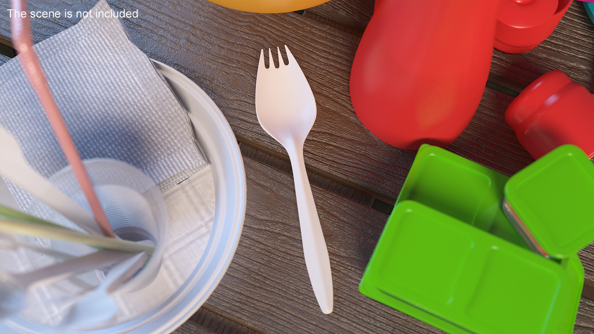 3D Plastic Spork Utensil