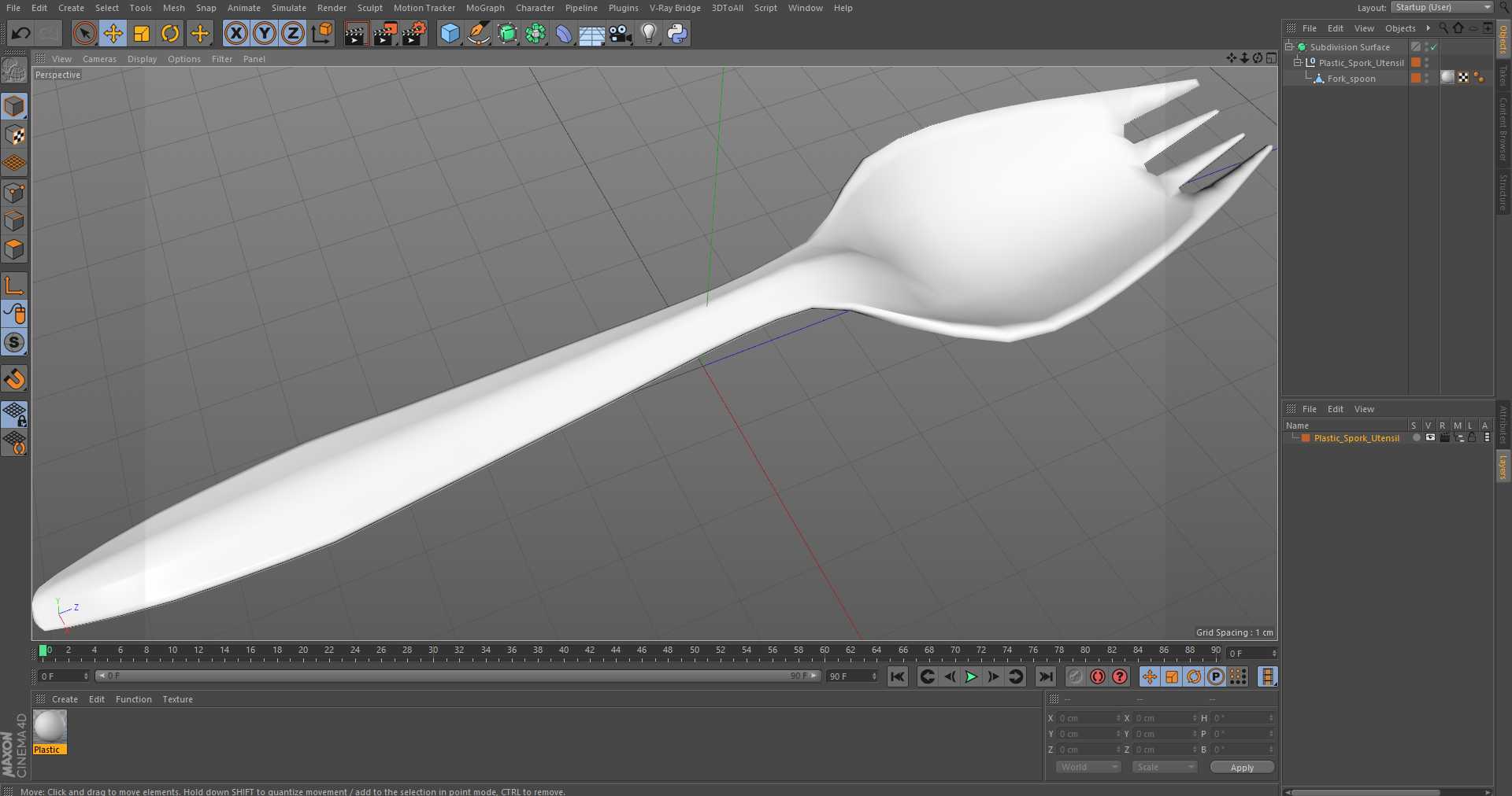 3D Plastic Spork Utensil
