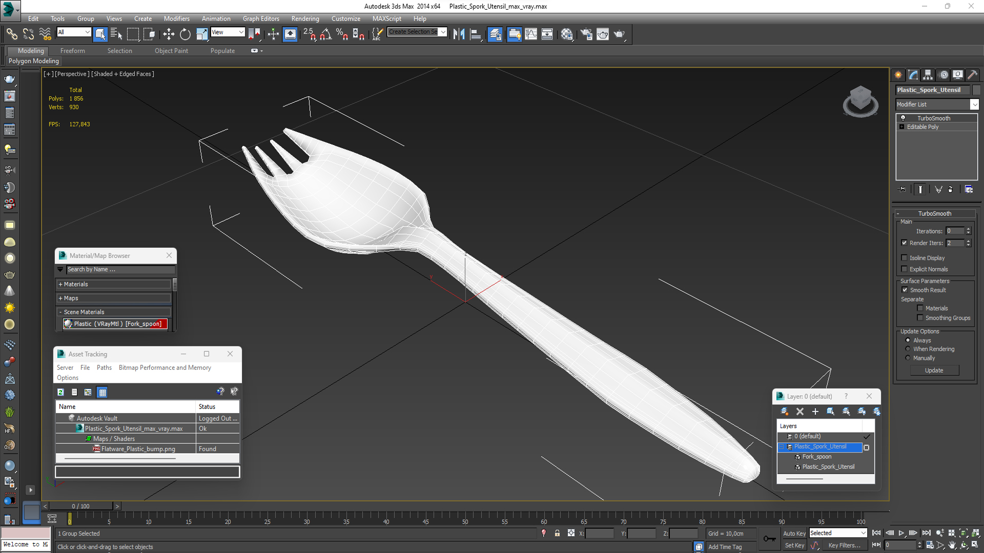 3D Plastic Spork Utensil