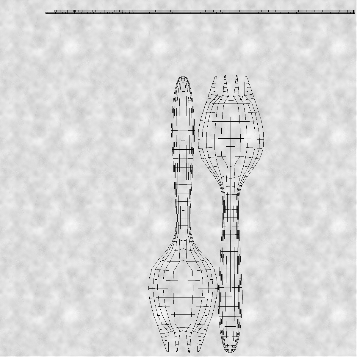 3D Plastic Spork Utensil