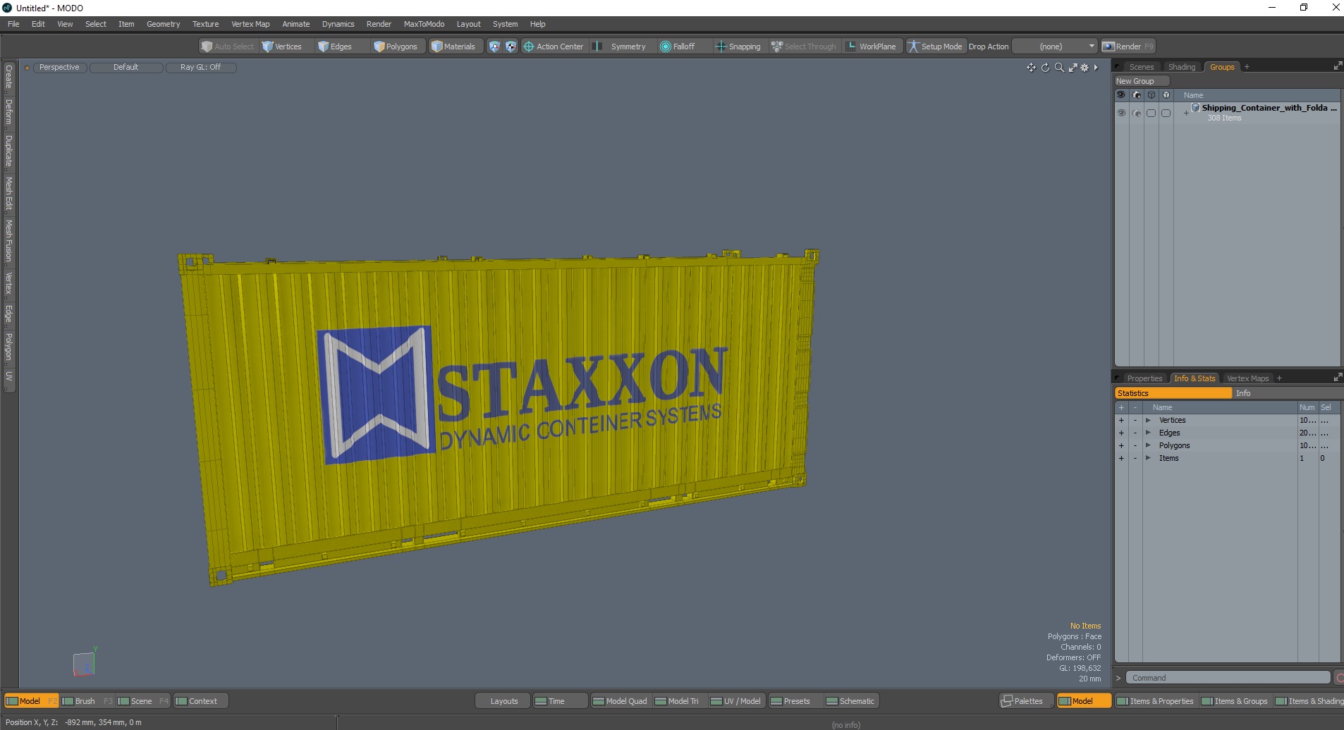 Shipping Container with Foldable Panels 3D model