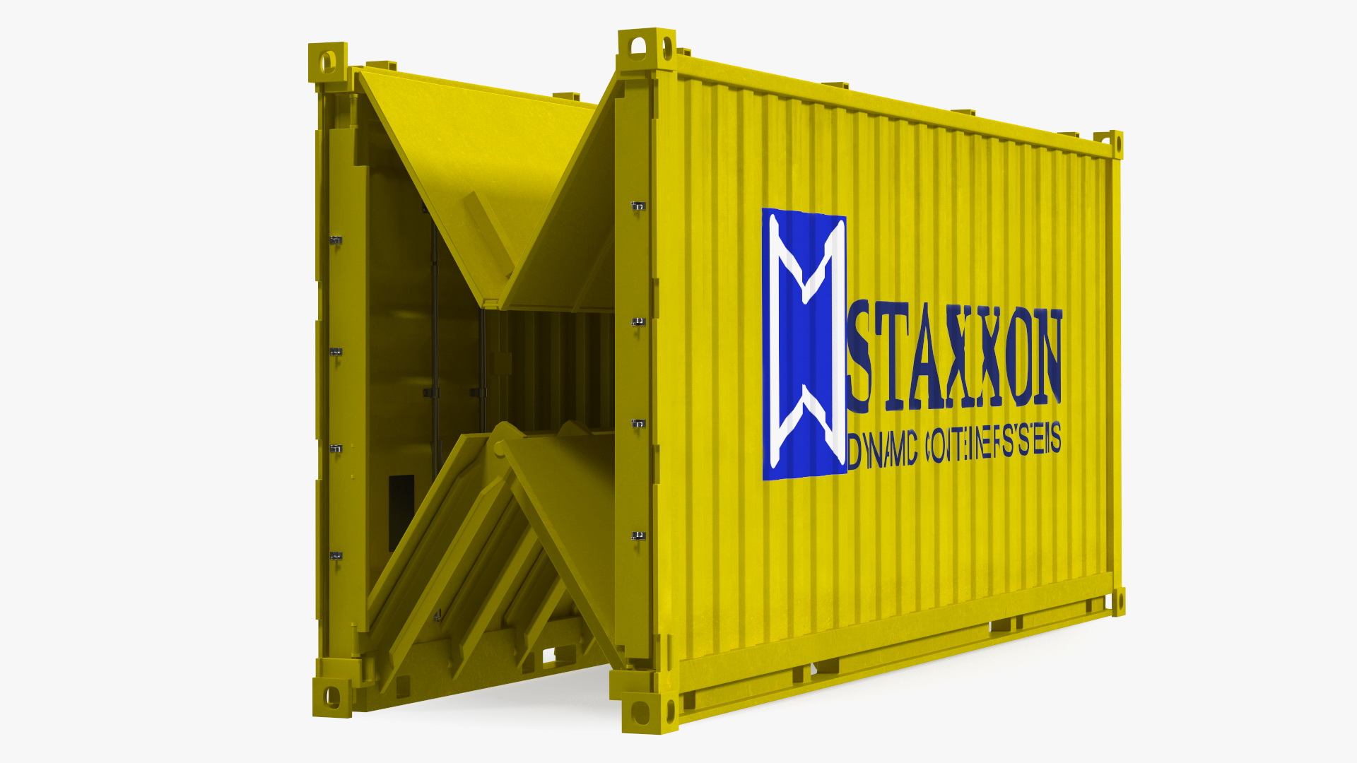 Shipping Container with Foldable Panels 3D model