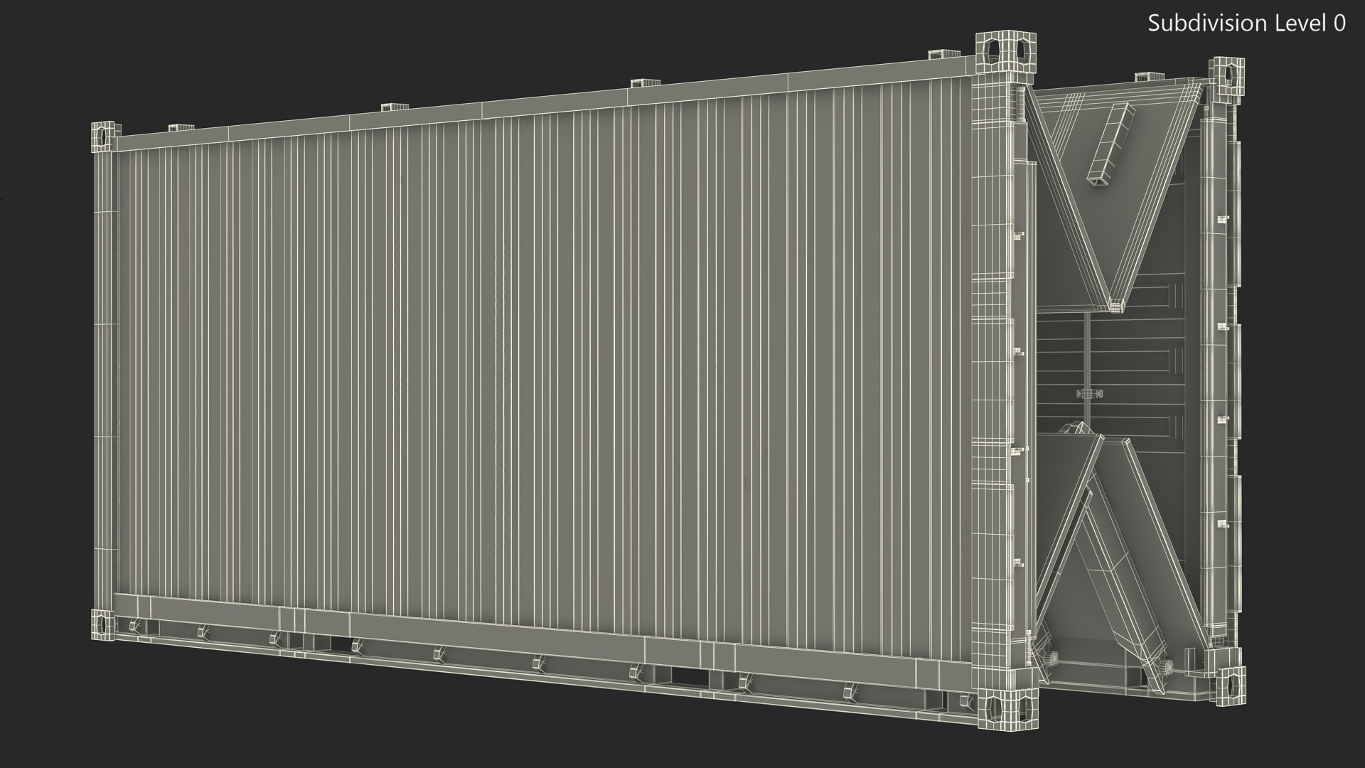 Shipping Container with Foldable Panels 3D model