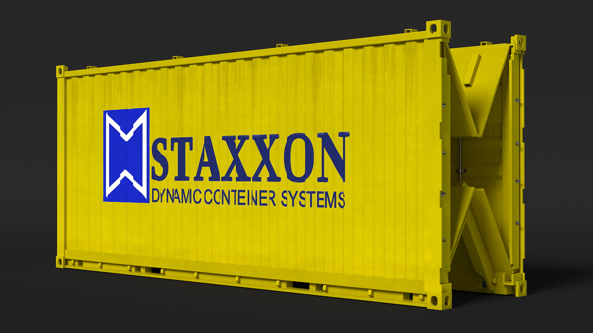 Shipping Container with Foldable Panels 3D model
