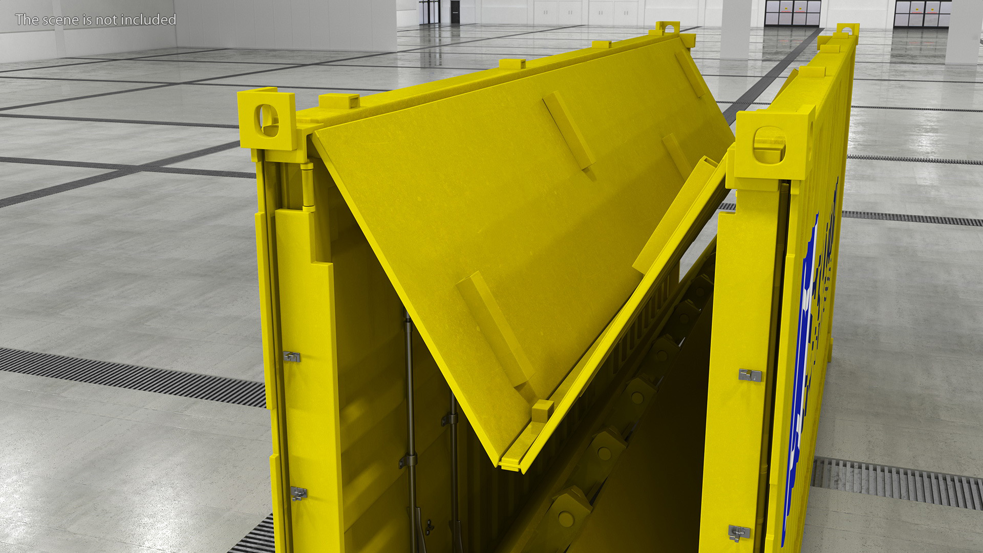 Shipping Container with Foldable Panels 3D model