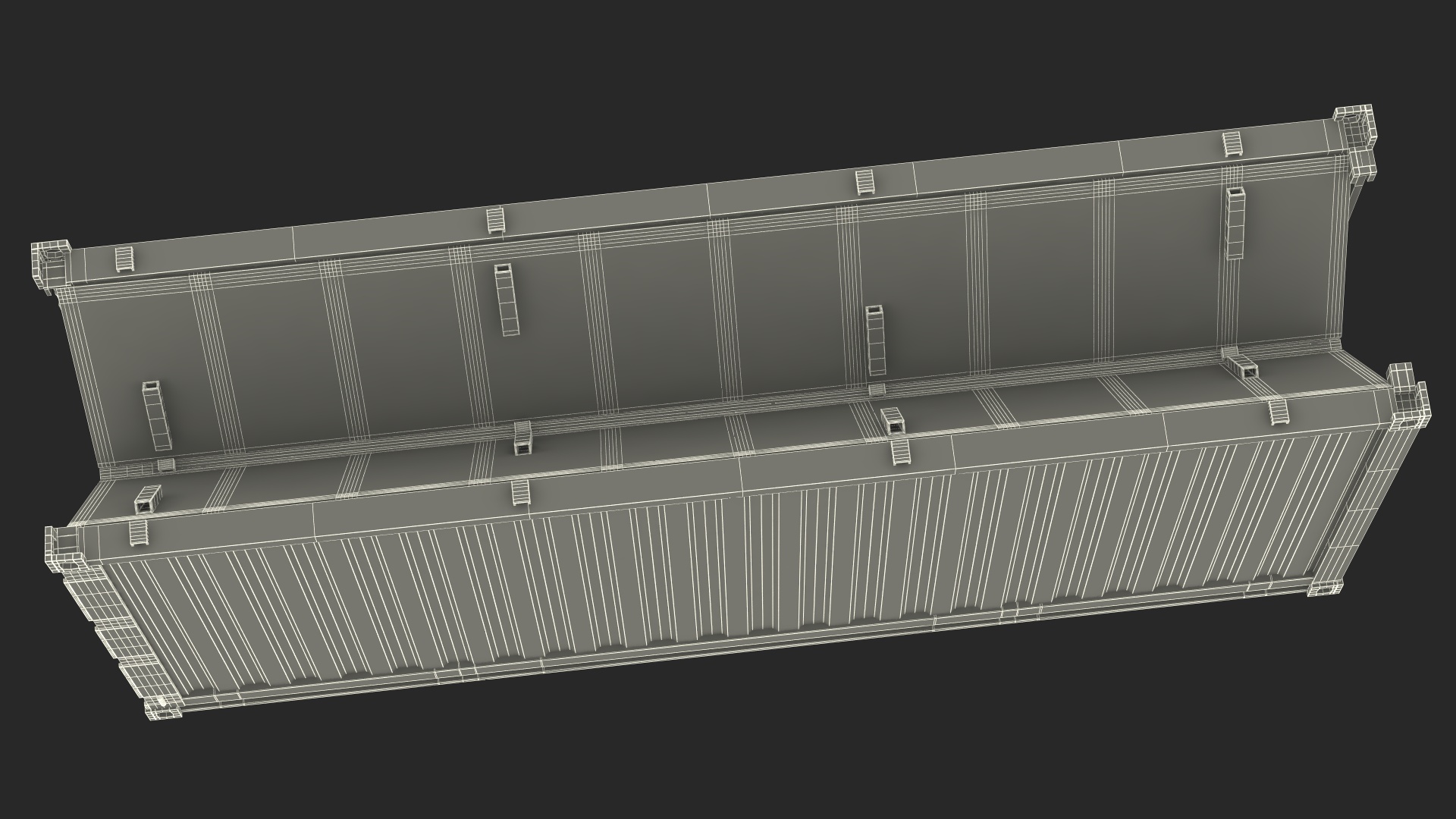 Shipping Container with Foldable Panels 3D model