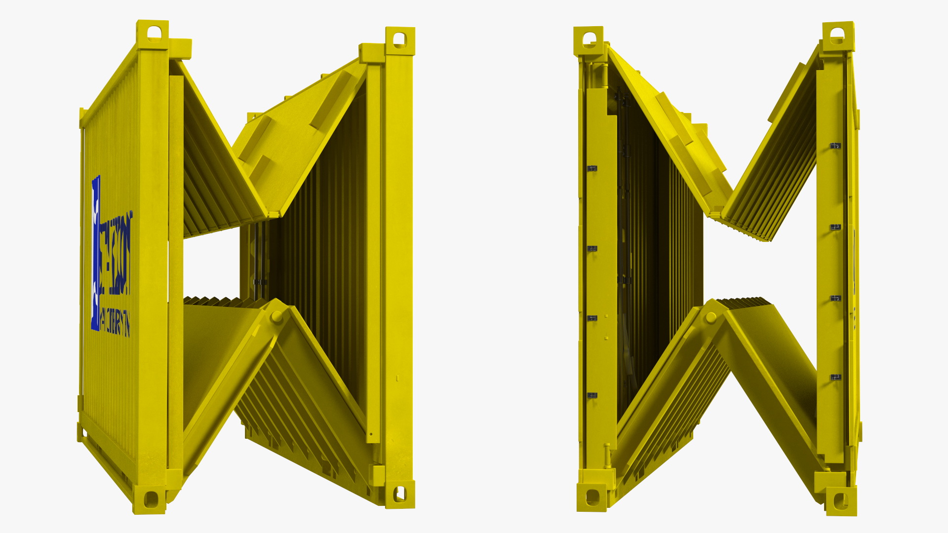 Shipping Container with Foldable Panels 3D model