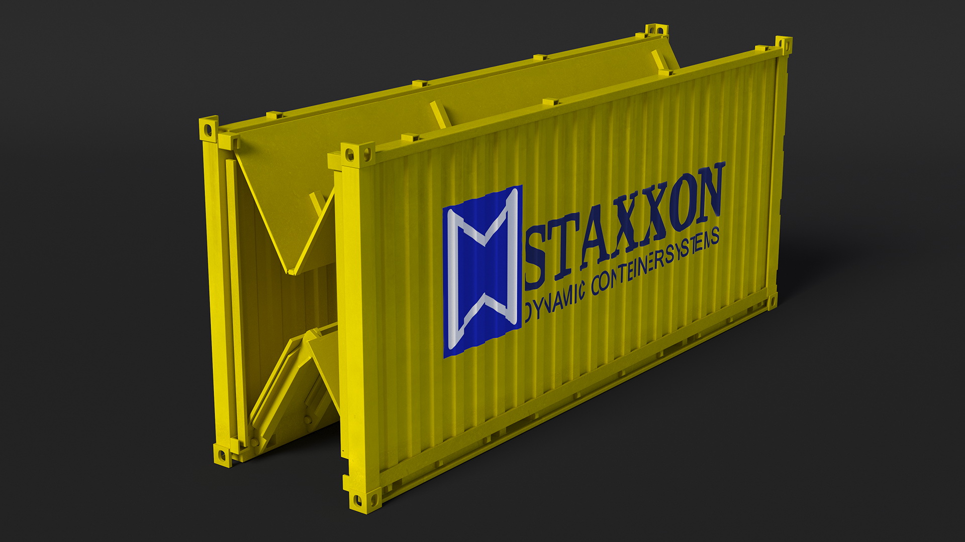 Shipping Container with Foldable Panels 3D model