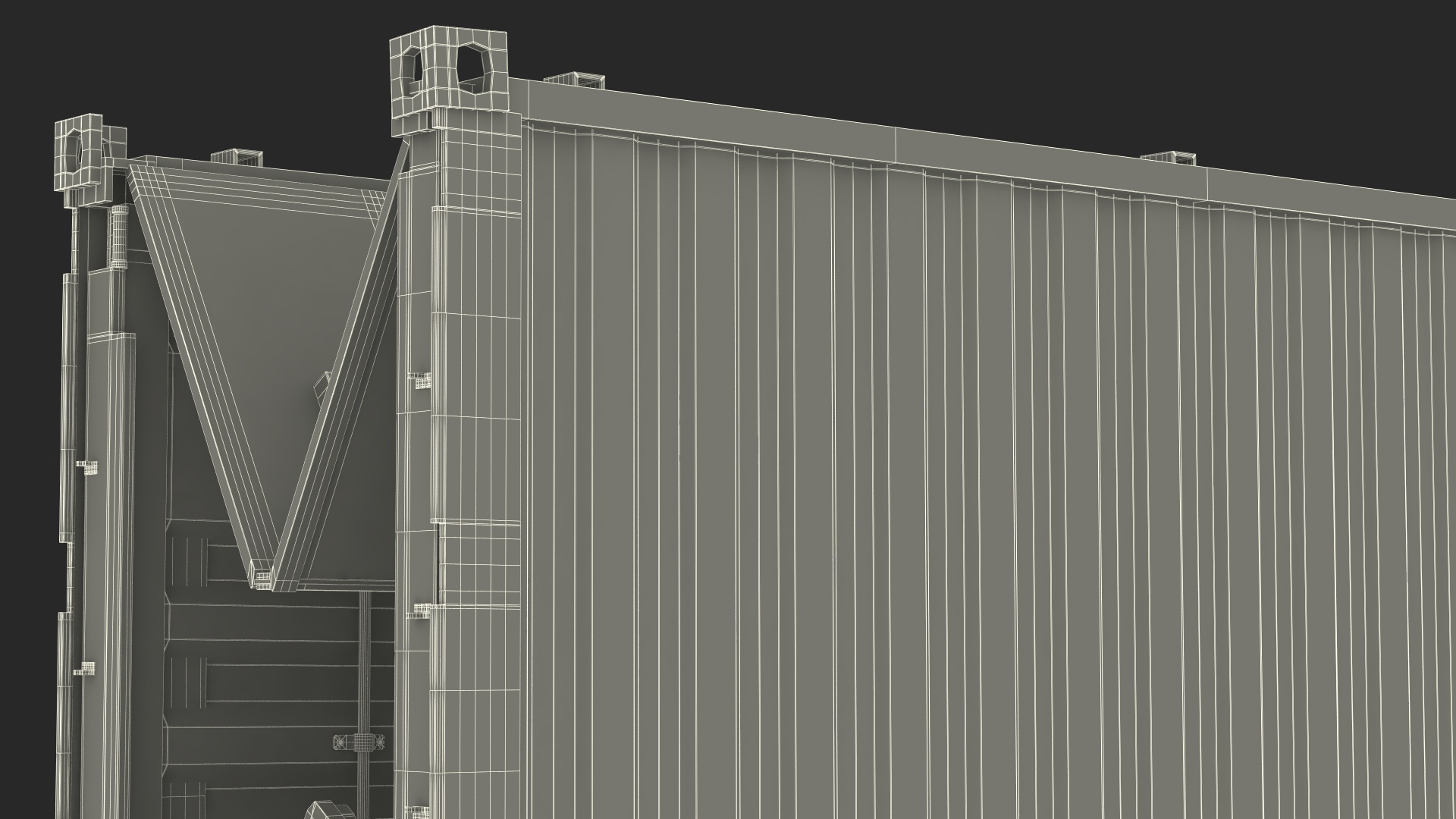 Shipping Container with Foldable Panels 3D model