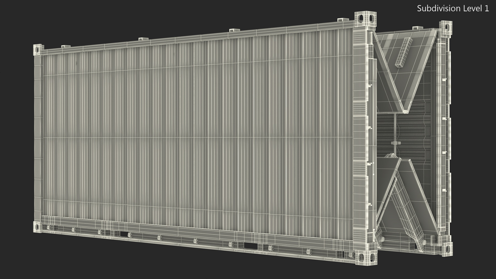 Shipping Container with Foldable Panels 3D model