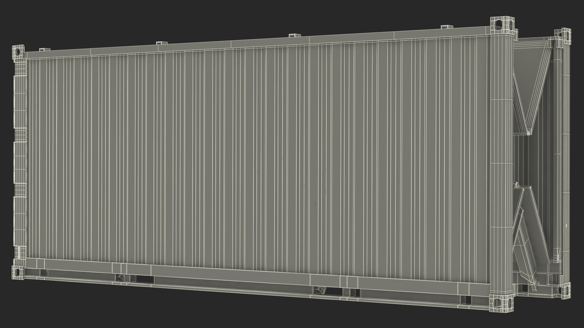 Shipping Container with Foldable Panels 3D model