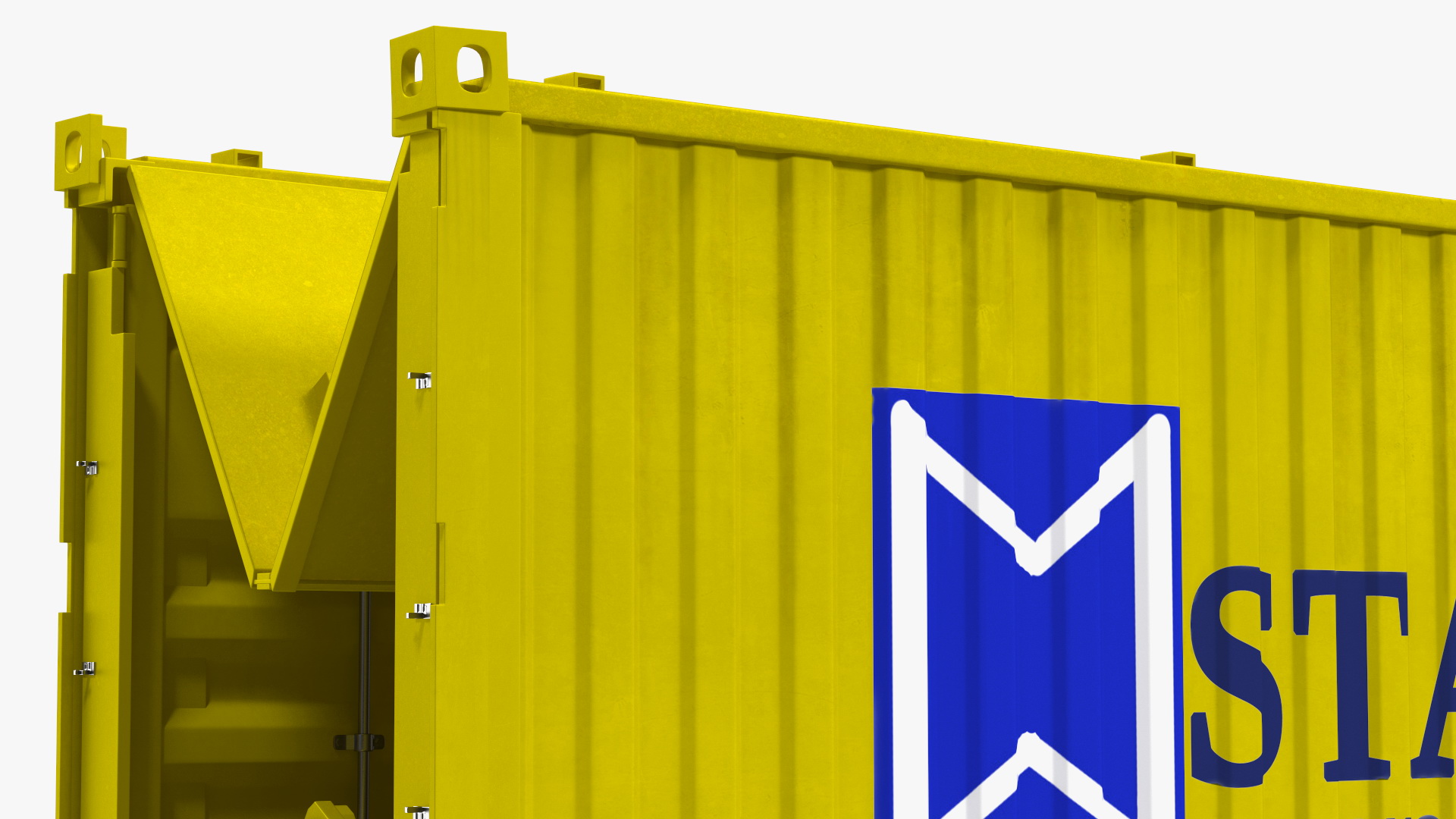Shipping Container with Foldable Panels 3D model