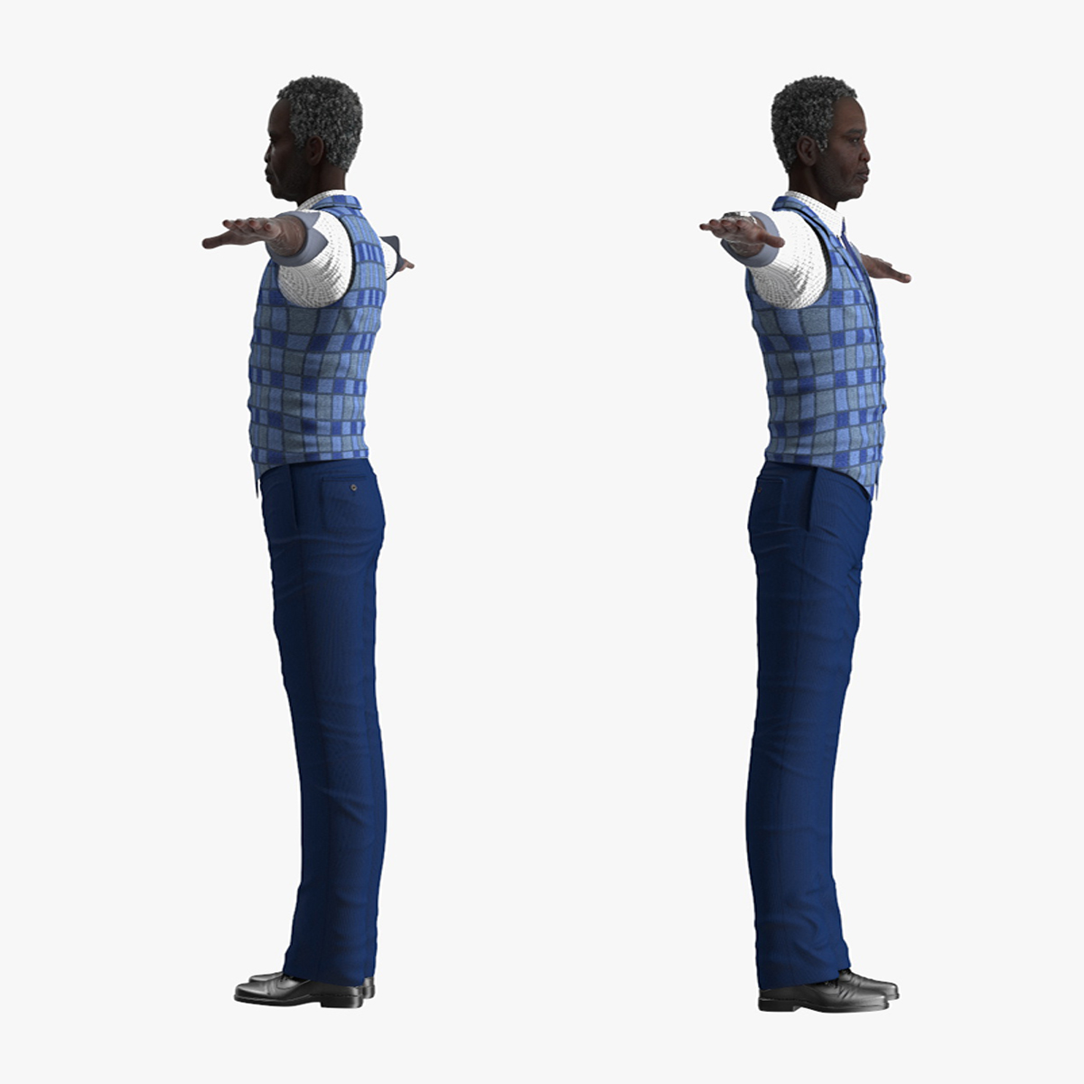 3D Afro American Man Everyday Style Rigged for Modo model