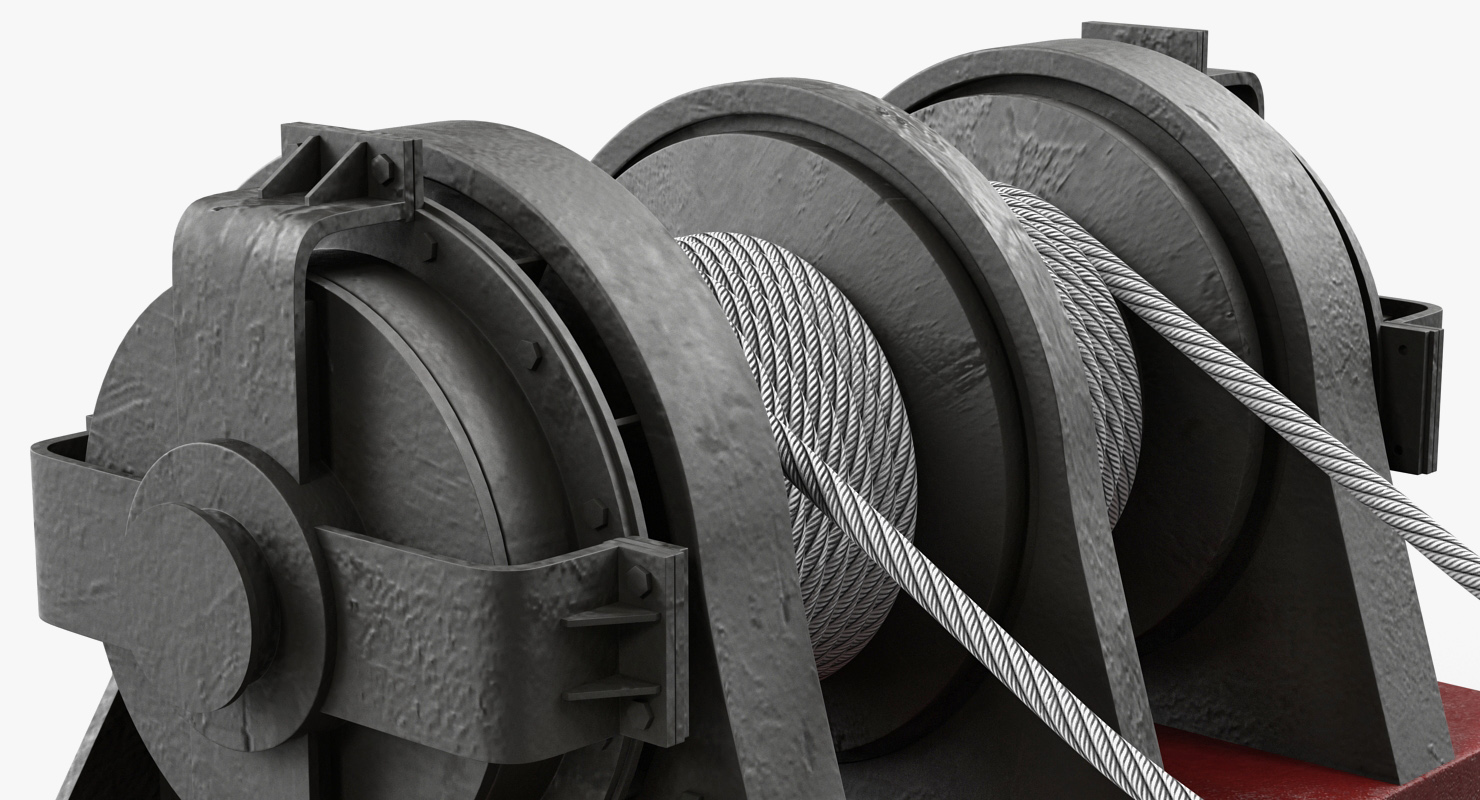 3D Mooring Bollard with Ship Ropes