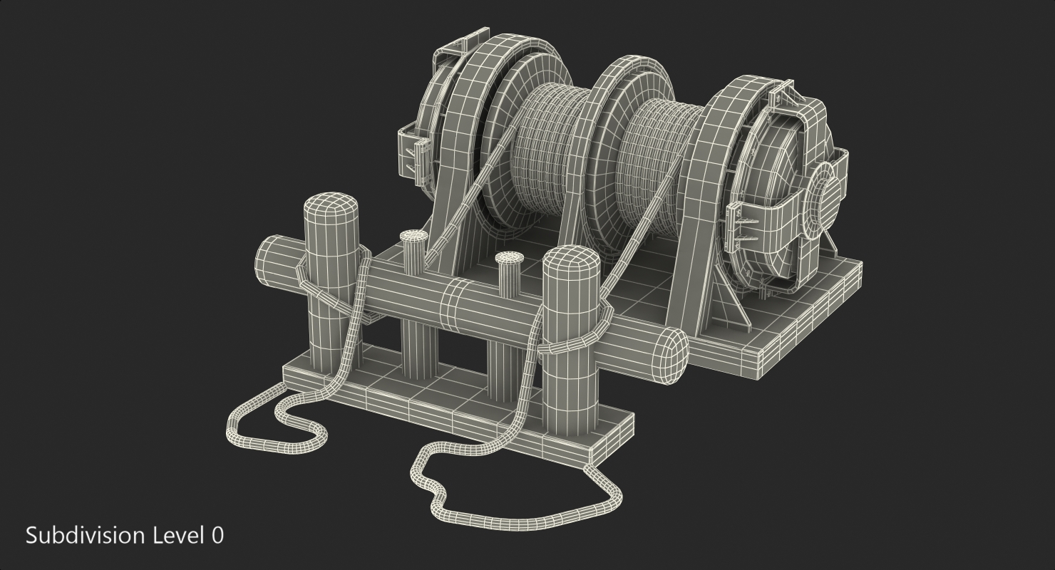 3D Mooring Bollard with Ship Ropes