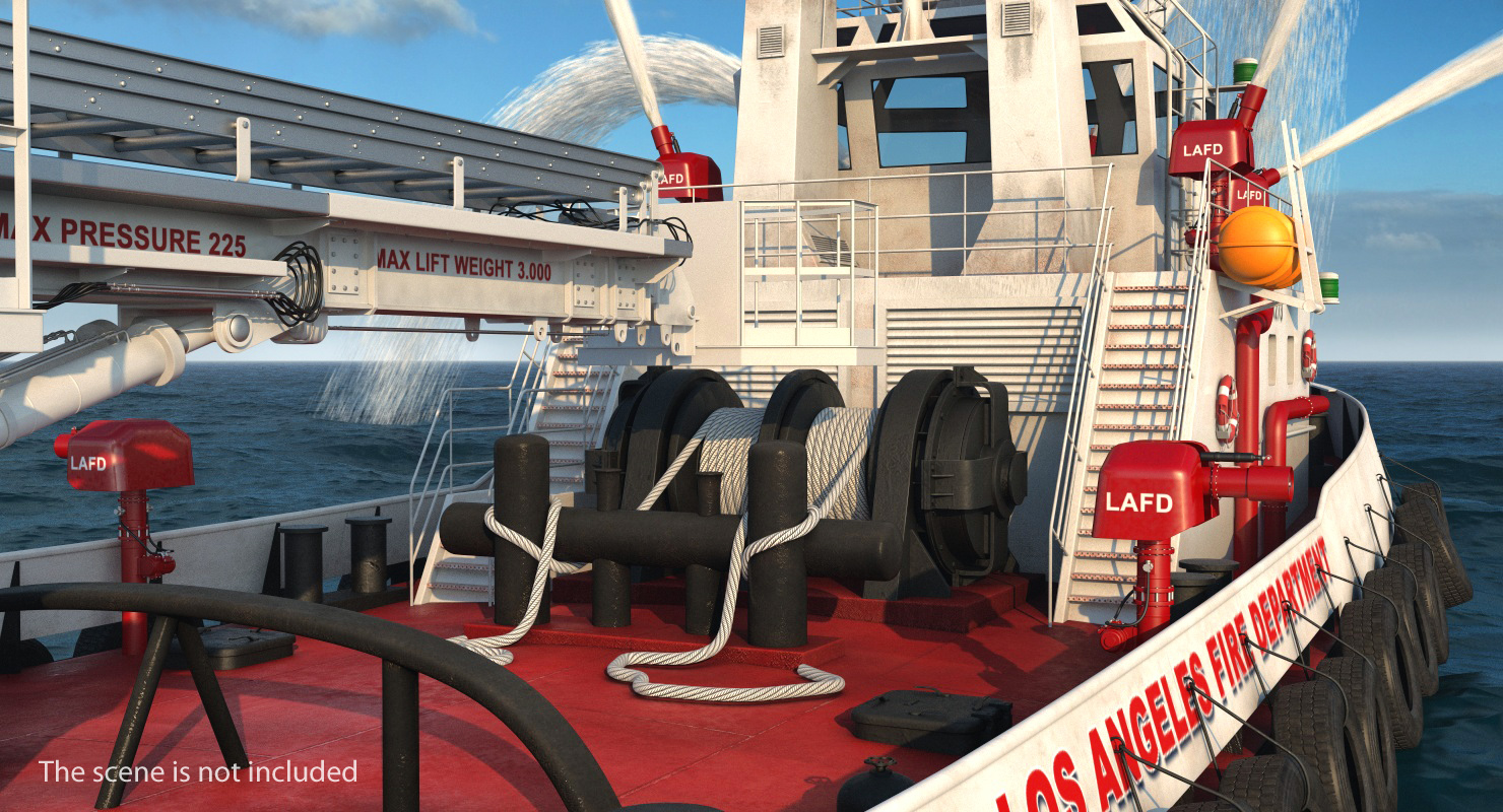 3D Mooring Bollard with Ship Ropes