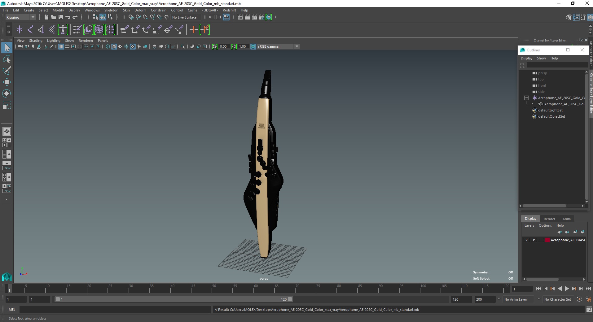 3D Aerophone AE-20SC Gold Color model