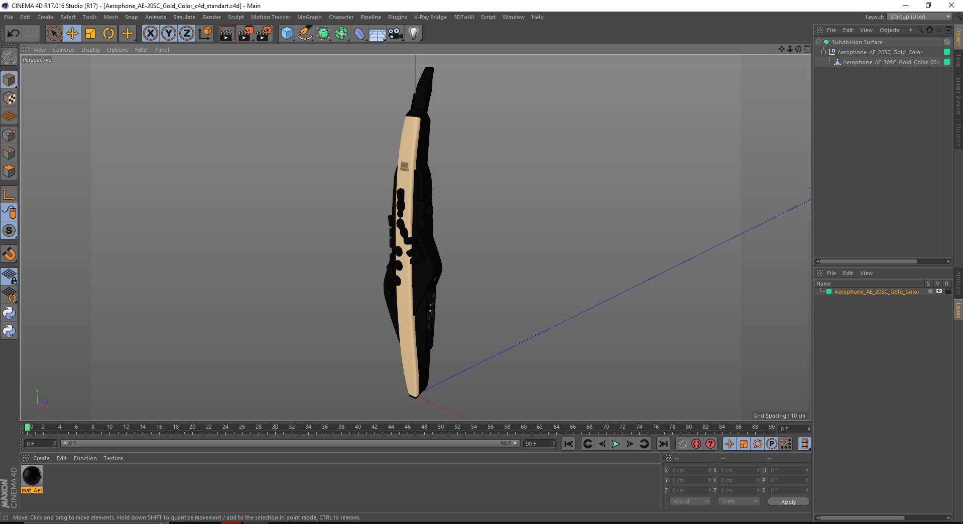 3D Aerophone AE-20SC Gold Color model