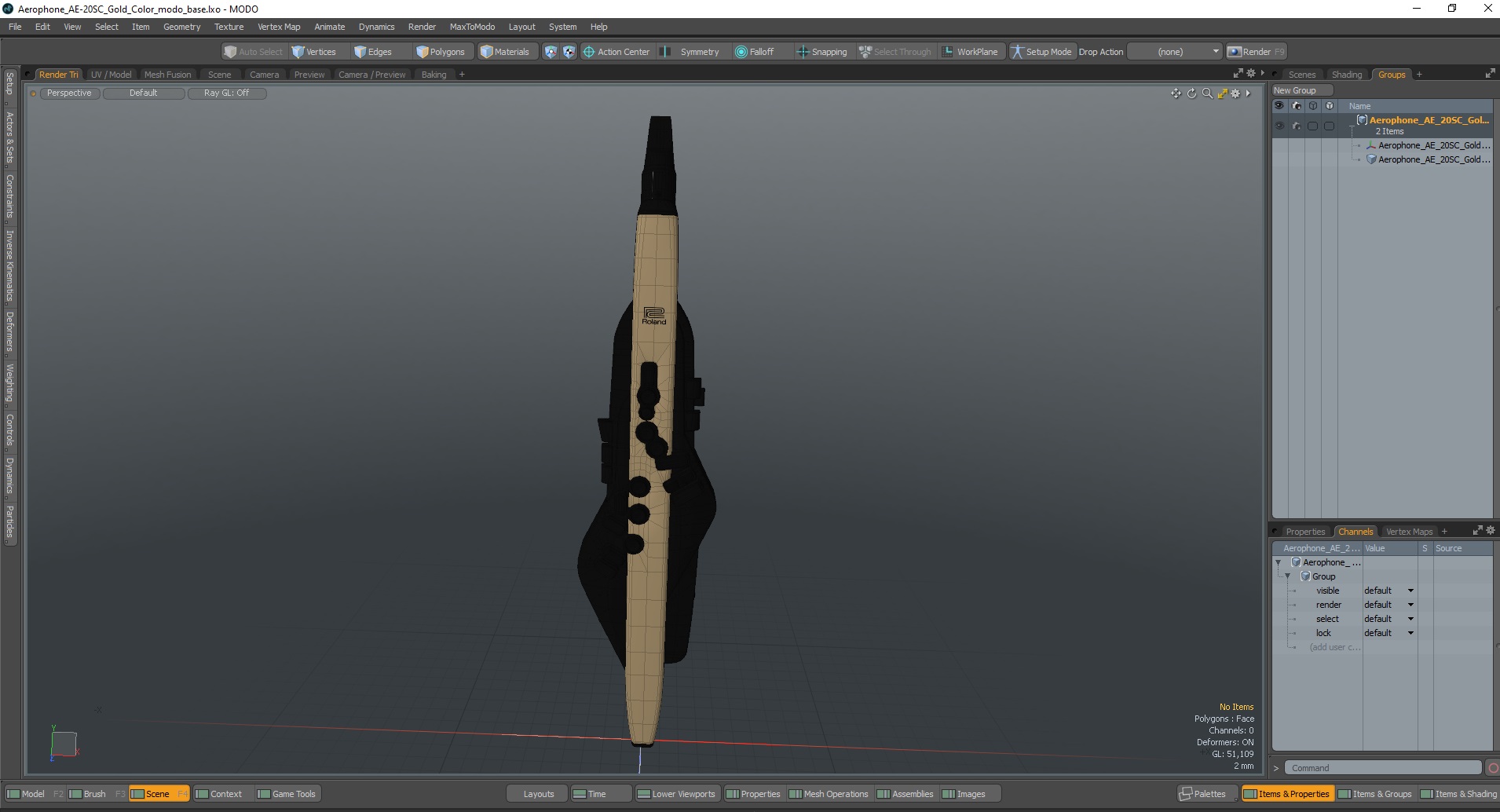 3D Aerophone AE-20SC Gold Color model