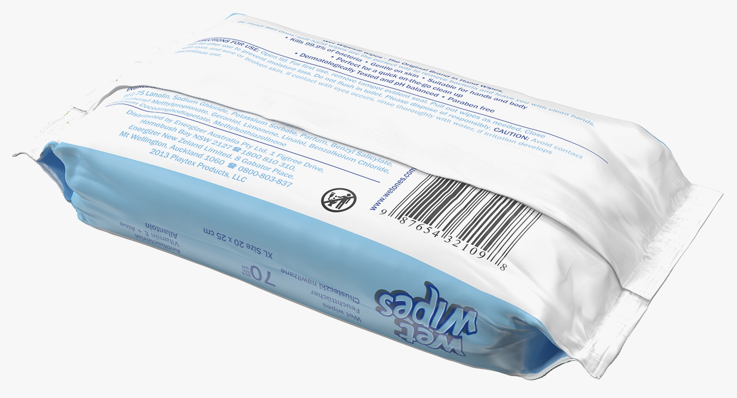 3D model Hands Cleansing Wet Wipes