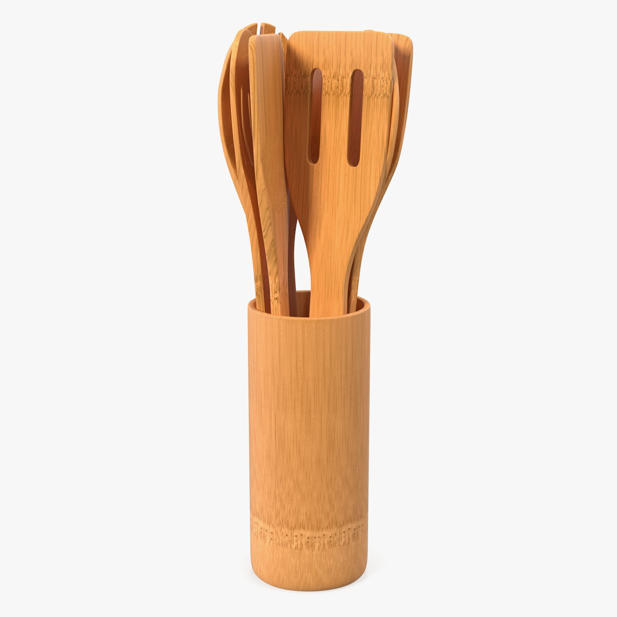 Wooden Cooking Spoons 3D Models Set
