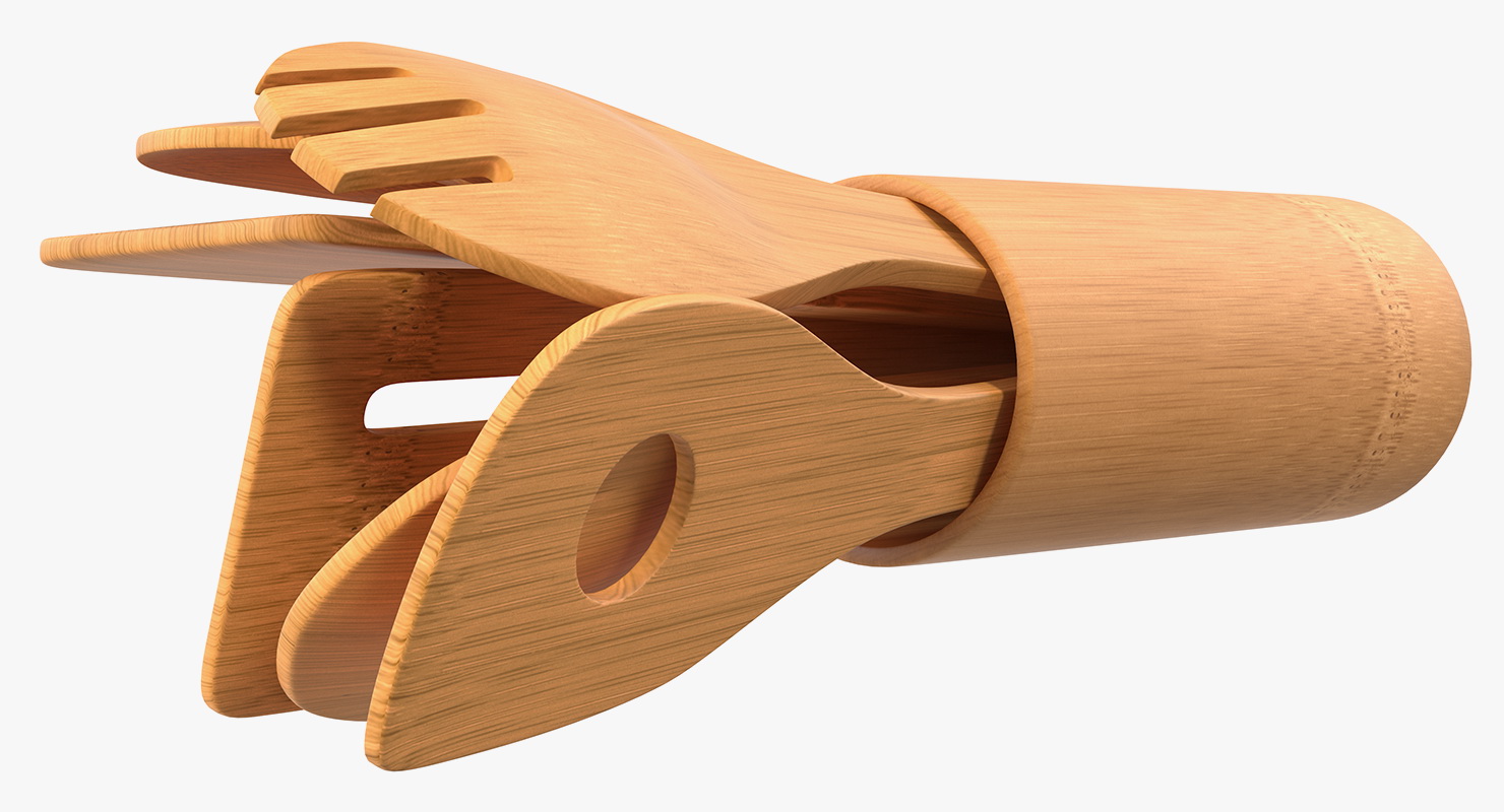 3D model Wooden Cooking Spoons Set